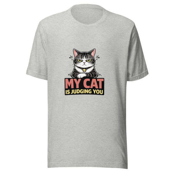 unisex-staple-t-shirt-athletic-heather-front-69be627a40f92.jpg "My Cat Is Judging You" Sarcastic Graphic T-Shirt (PD014_T01)