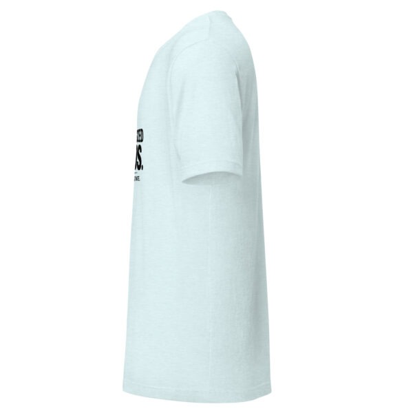 unisex-staple-t-shirt-heather-ice-blue-left-69be47d7da3df.jpg "Pocket-Sized Chaos" Funny Small Dog T-Shirt (PD011_T01)