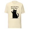 unisex-staple-t-shirt-natural-front-69c447fe12203.jpg "Black Cats Bring Good Vibes" Hand-Drawn T-Shirt (PD017_T01)