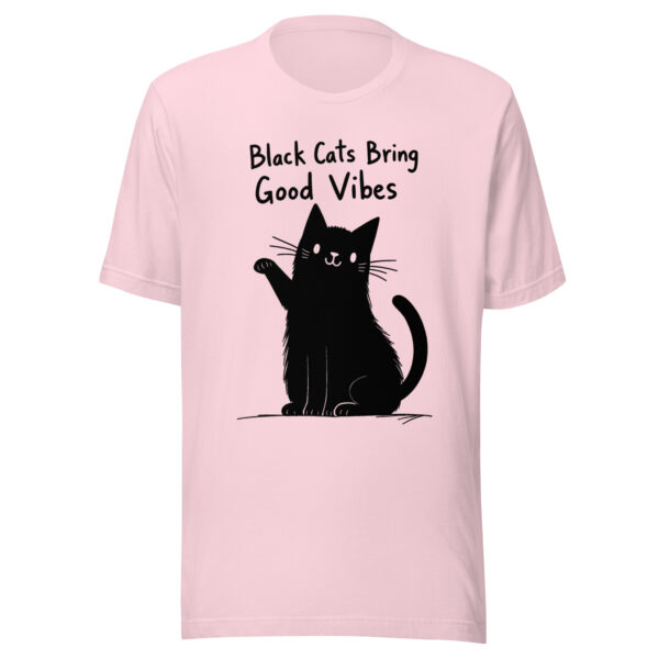 unisex-staple-t-shirt-soft-pink-front-69c447fe12396.jpg "Black Cats Bring Good Vibes" Hand-Drawn T-Shirt (PD017_T01)