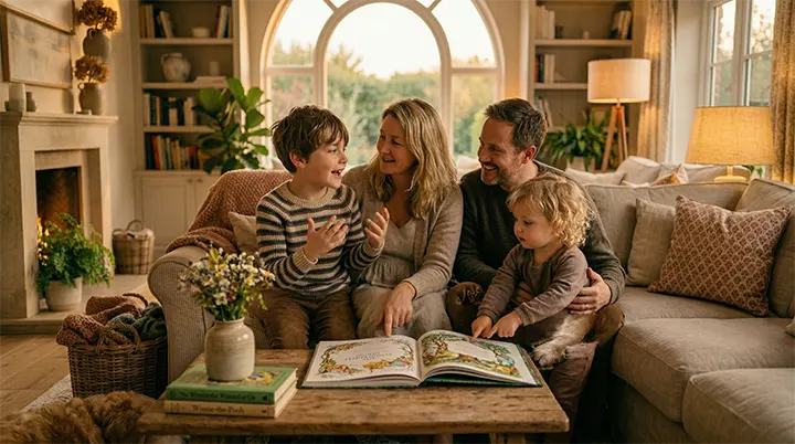 Transforming the nightly sibling storytime into an interactive family book club with age appropriate discussion questions