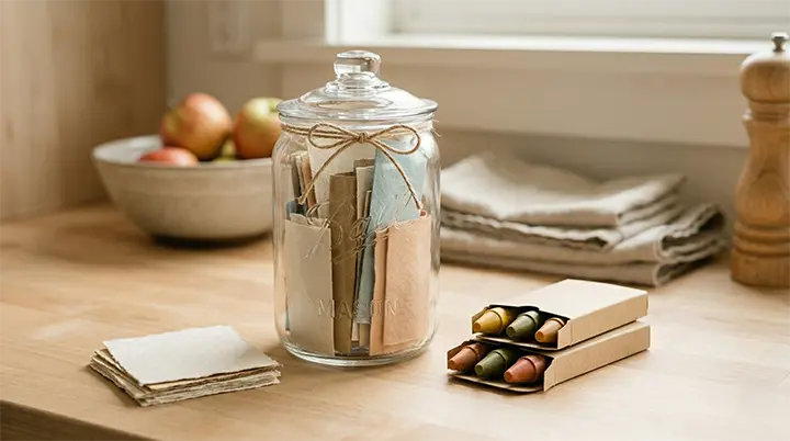 a boredom jar filled with activity ideas to help children navigate unstructured time at home