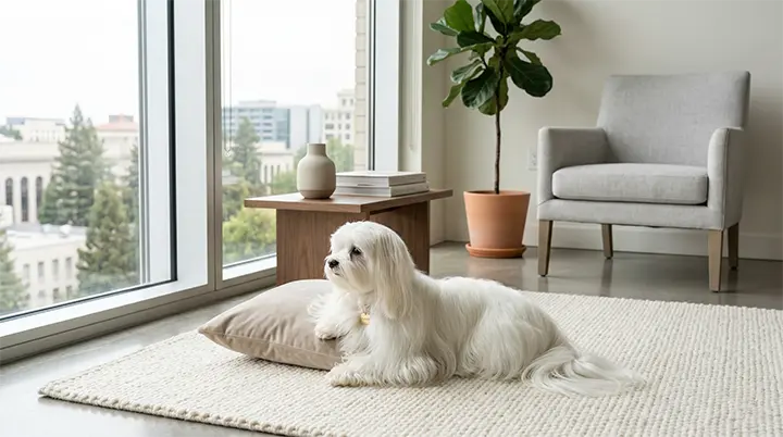 A graceful Maltese dog showing why it is one of the best small dog breeds that dont shed for urban livingA graceful Maltese dog showing why it is one of the best small dog breeds that dont shed for urban living