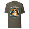 unisex-staple-t-shirt-army-front-69d3be7cacb3a.jpg My Co Pilot Has Paws Funny Dog Unisex T Shirt Dark Edition (PD023_T02)