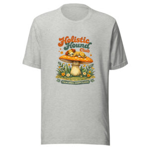unisex-staple-t-shirt-athletic-heather-front-69d8ca3c2ff23.jpg Holistic Dog Shirt Mushroom Hound Club Graphic ((PD024_T01)