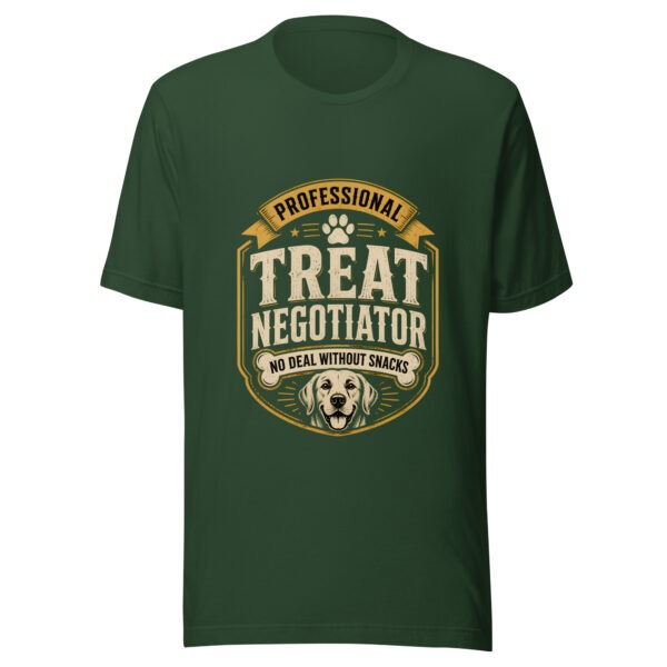 unisex-staple-t-shirt-forest-front-69ec91136f20f.jpg Treat Negotiator Funny Dog Shirt For Pet Parents (PD029_T01)