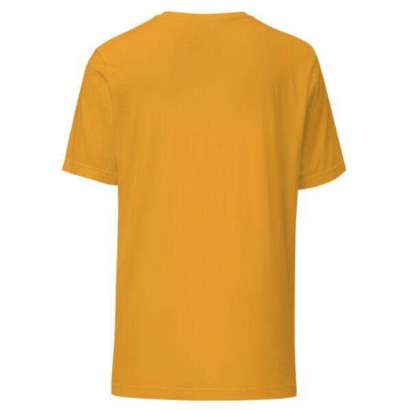 unisex-staple-t-shirt-mustard-back-69d3bbf270678.jpg My Co Pilot Has Paws Funny Dog Unisex T Shirt Light Edition (PD023_T01)
