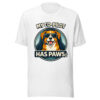 unisex-staple-t-shirt-solid-white-blend-front-69d3bbf26f1ef.jpg My Co Pilot Has Paws Funny Dog Unisex T Shirt Light Edition (PD023_T01)