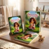 Three formats of Zoe and the Day She Felt Too Small book displayed together including tablet paperback and luxury hardcover