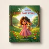 Zoe and the Little Lost Voice Studio Product Shot Minimalist flat lay of Zoe and the Little Lost Voice children book cover on a soft cream background