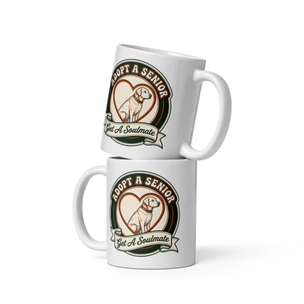 white-glossy-mug-white-11-oz-front-view-6a7ed9ba36da2.jpg Adopt A Senior Dog Mug Get A Soulmate Retro Ceramic Cup 🐾(PD036_M01)